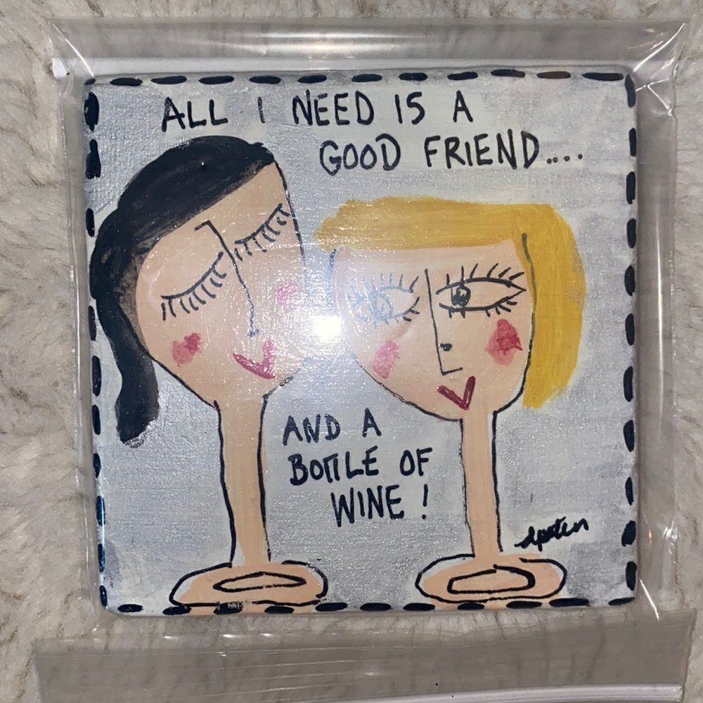Deb Peters Set of Four Hand Painted Coasters! - Picture 4 of 7